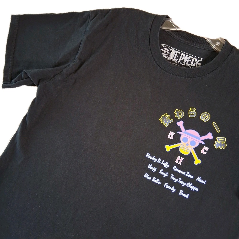 ONE PIECE Straw Hat Crew Anime Manga Black Short Sleeve T-Shirt - Men's Size MED - Picture 5 of 14